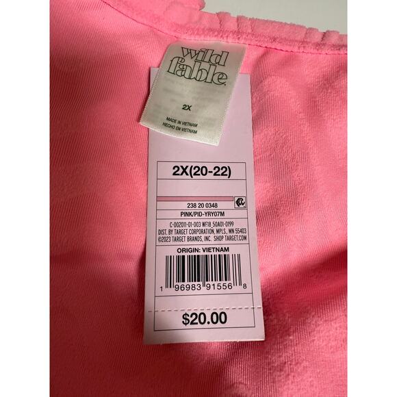 NWT Wild Fable Pink Textured swim bottom and wrap skirt 1X/2X - Picture 8 of 8